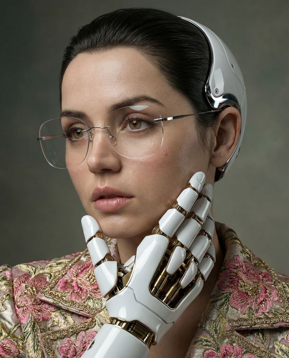 { "vibe_title_en": "Cyber Renaissance", "master_prompt": "一幅超现实、电影感的特写肖像，描绘了主角—…