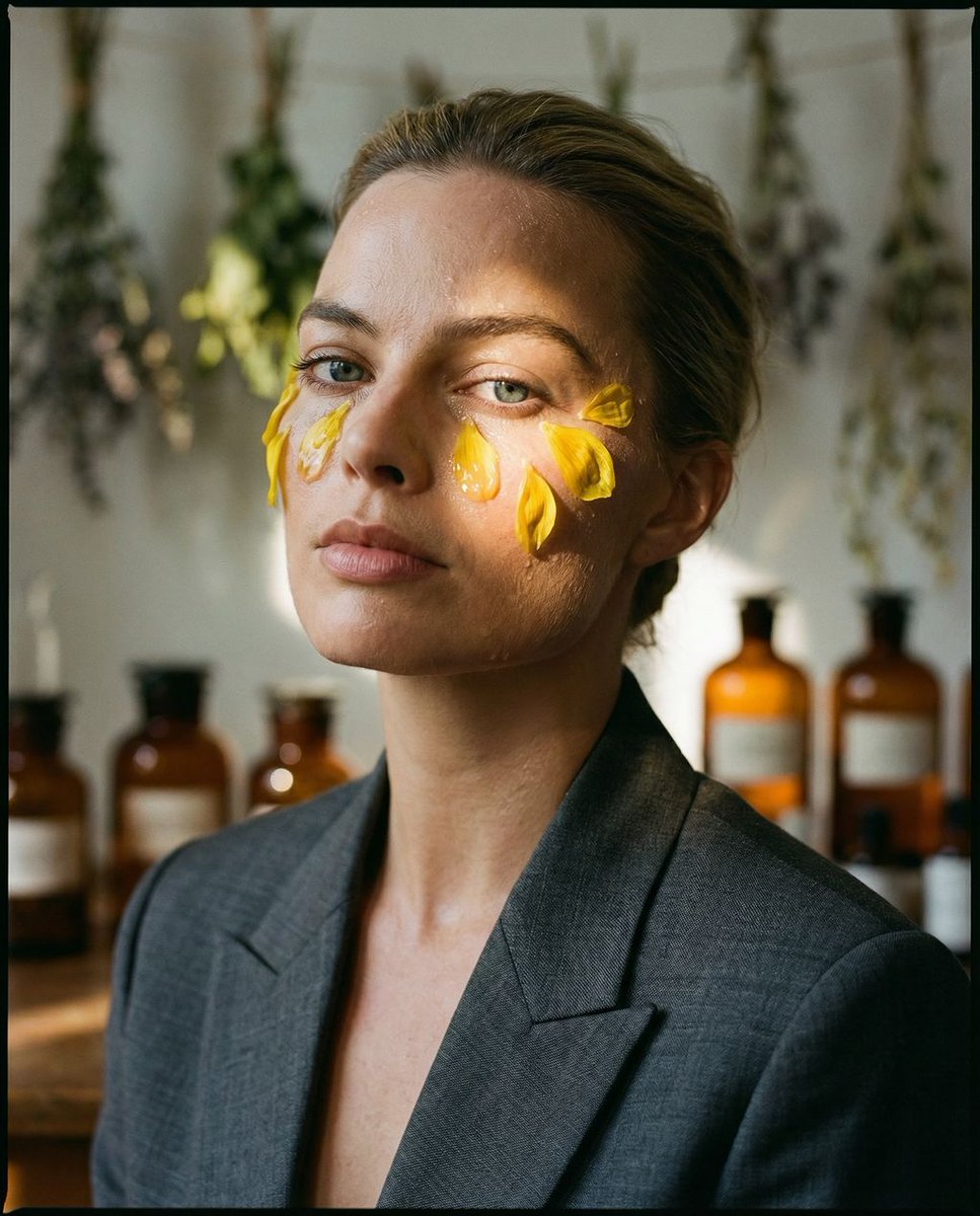 { "vibe_title_en": "Botanical Melancholy", "master_prompt": "A hyper-realistic, medium-fo…