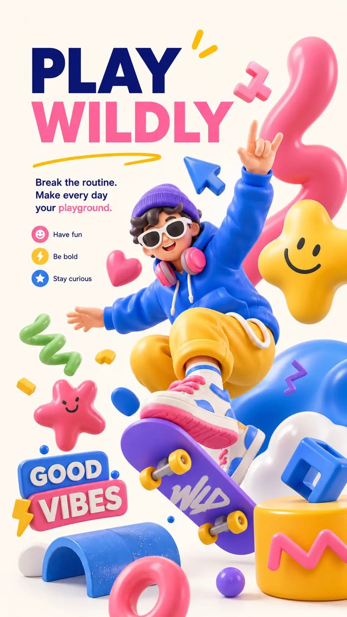 现代互联网视觉设计卓越风格,Behance / Dribbble 3D 插画海报美学,C4D 风格的柔光渲染,高饱和度的鲜艳色彩,多巴胺配色方案,抽象的艺术指导,简洁极简的背景…