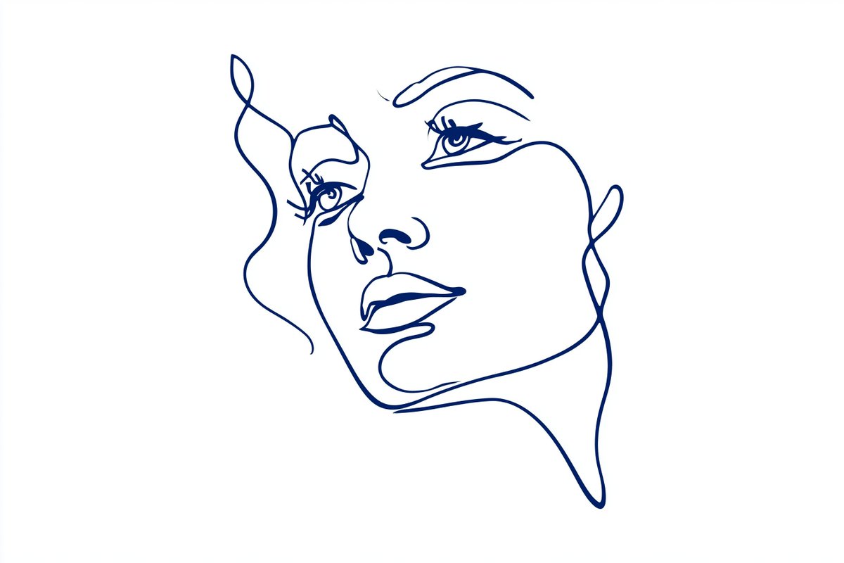 一幅极简风格的连续线条画[subject]（主题），以干净的二维平面矢量风格绘制。在纯白色背景上用一条连续的[color]（颜色）线条勾勒。无填充、无阴影、无纹理、无多余细节。简…