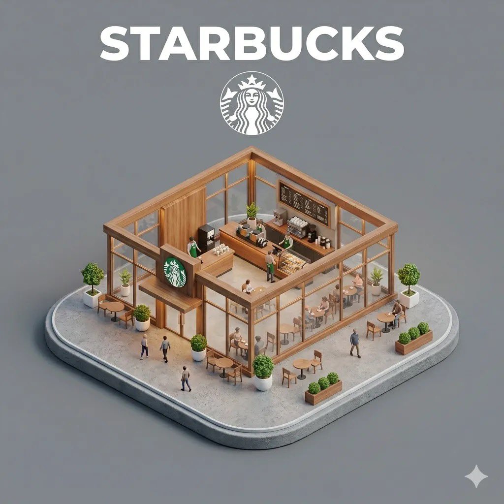 "放置在浮动混凝土平台上的品牌店面超精细等距3D微缩立体模型,从45度等距视角观察。开放式屋顶娃娃屋结构,搭配落地玻璃墙,真实内饰,小人物模型,高端家具,装饰植物,长椅,停车位…