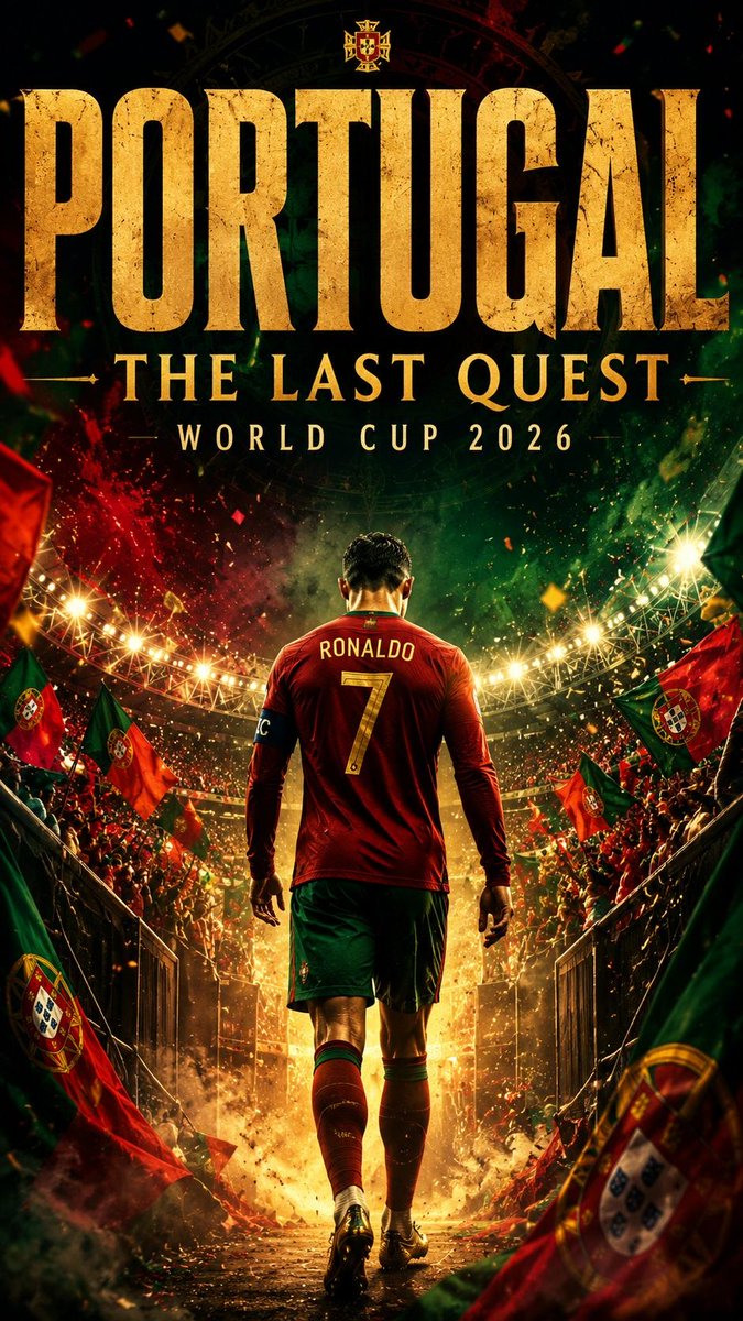 史诗级 2026 国际足联世界杯 电影海报，传奇足球偶像的背影，独自走向一座巨大灯光球场中央，身穿印有标志性号码的国家队球衣，数千名热情球迷挥舞着国旗，烟花绽放，彩纸纷飞，戏剧化…