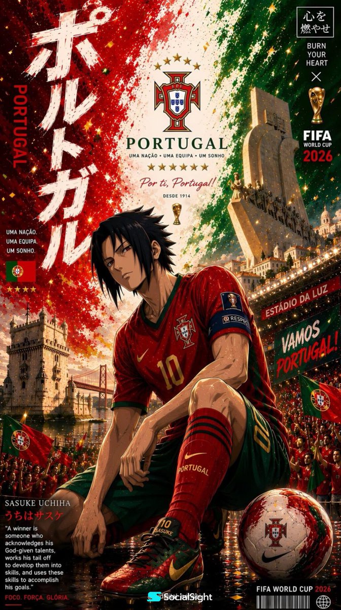 为2026年在美国举办的国际足球锦标赛创作一幅超精细的动漫体育海报。 一位自信的动漫风格男性足球队队长以强而有力的蹲姿坐在前景,身穿现代美国国家队球衣,号码为10,佩戴队长袖标…