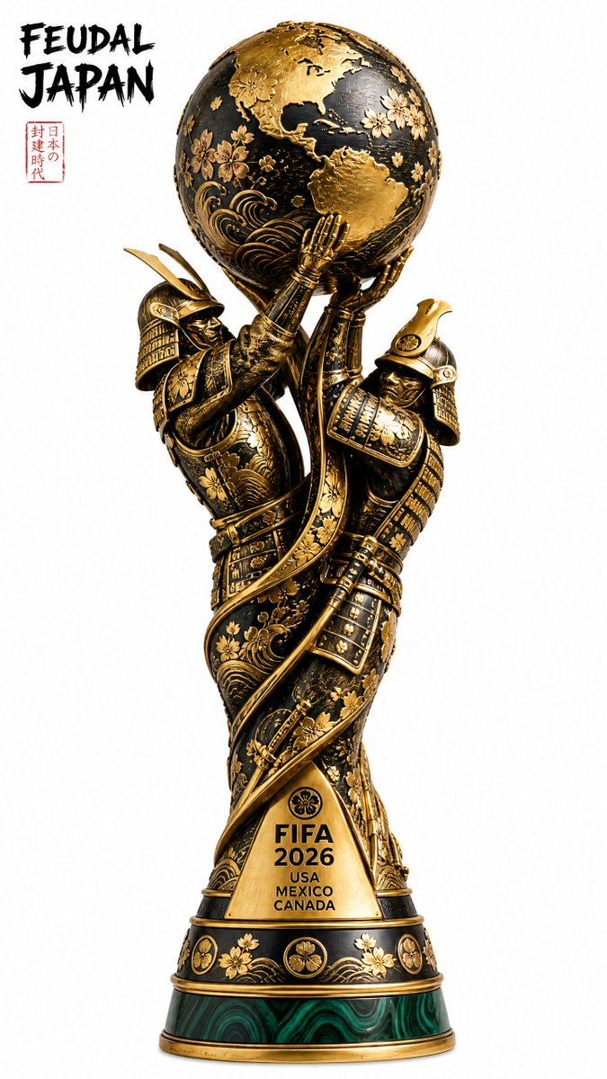以不同文明的风格重新设计2026年国际足联世界杯奖杯 GPT Image 2 High on @hedra_labs 提示词及使用方式： 以[时代/文明]的风格重新设计官方FIF…
