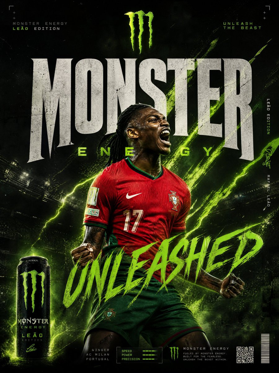 Gpt 2 images ➡️ seedance 2.0 Mini Animation Monster Energy × Rafael Leão - Unle…
