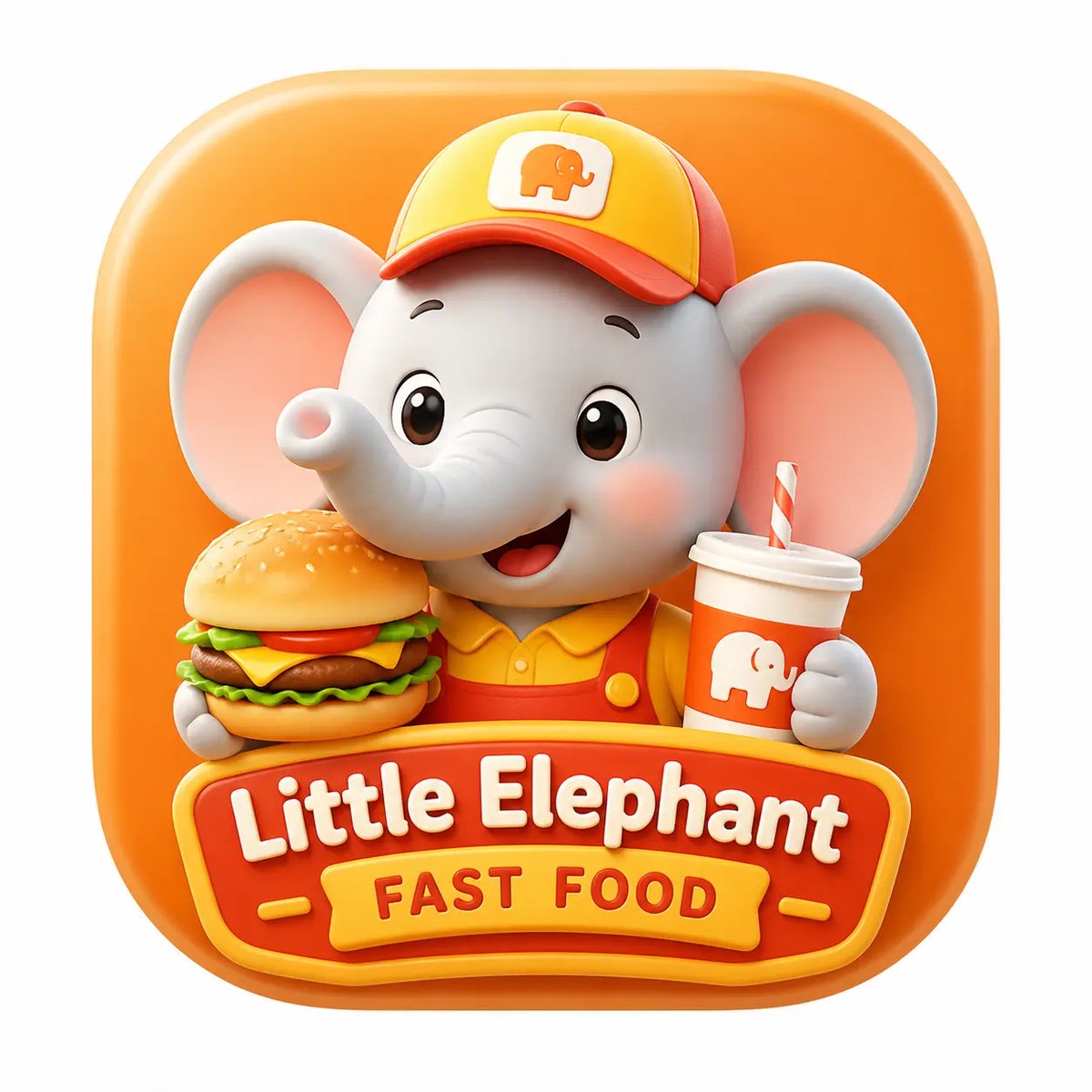 完整提示：https://t.co/wkZA411PML 为一款名为“小象快餐”(Little Elephant Fast Food) 的应用创建一个 macOS 应用图标。设计…