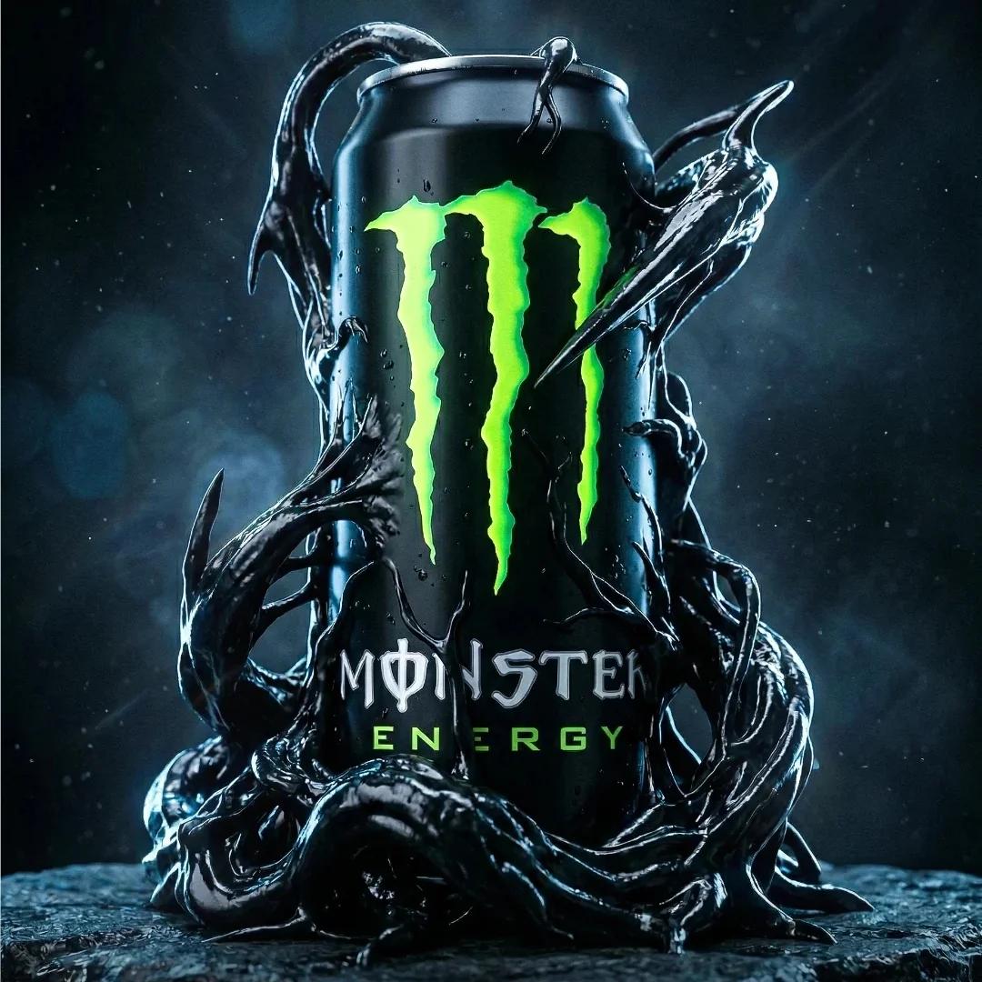 完整提示词:https://t.co/3tjhFcQyCj 图片 1 电影级超高端产品摄影:一罐 Monster Energy(魔爪)能量饮料——标准的高瘦黑色铝罐,带有标志性的…