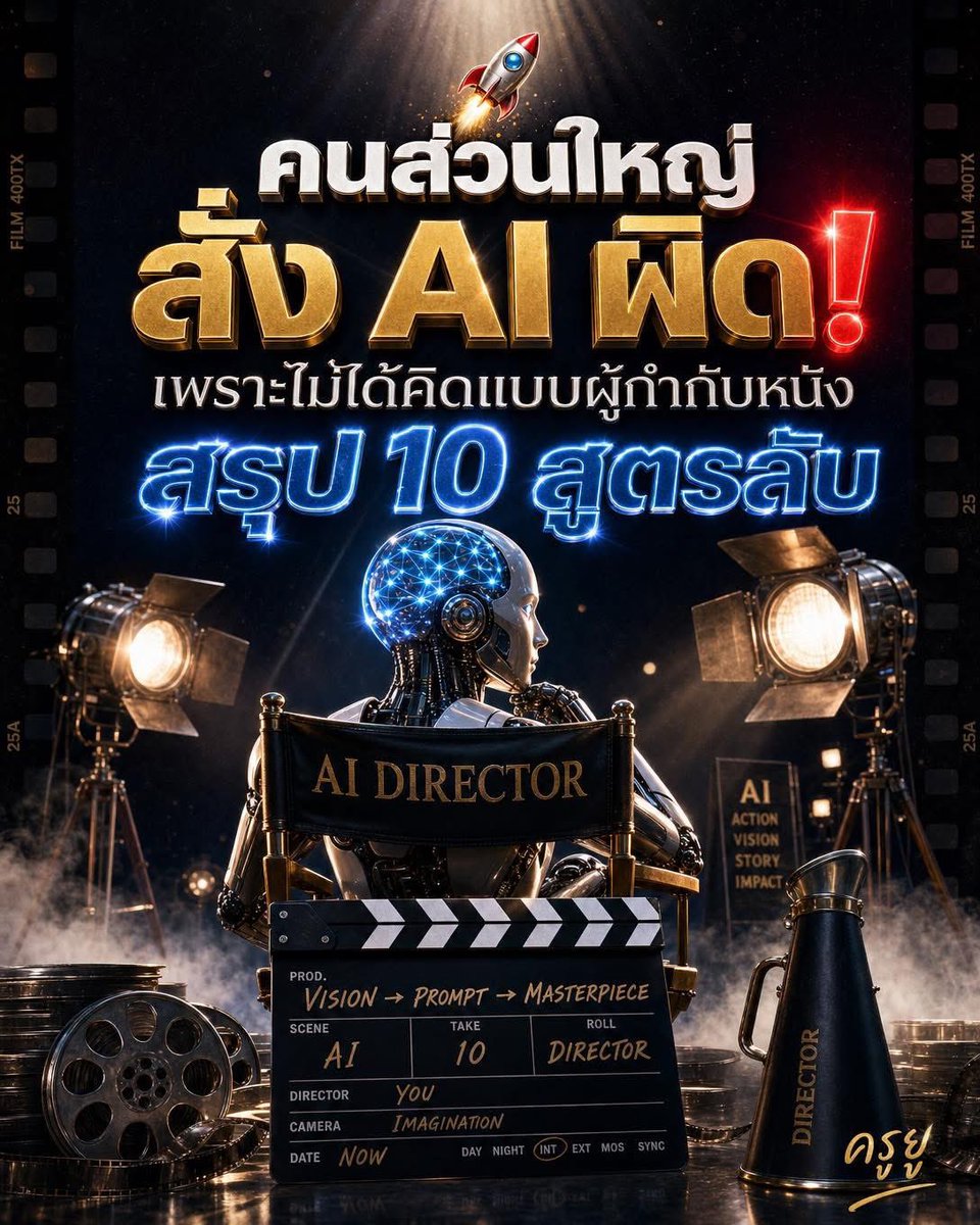 สูตรลับ 10 ส่วน (ใช้ได้กับ Google Flow, Veo, Kling, Runway, Pika ฯลฯ) 1️⃣ Subject — ใครคื…