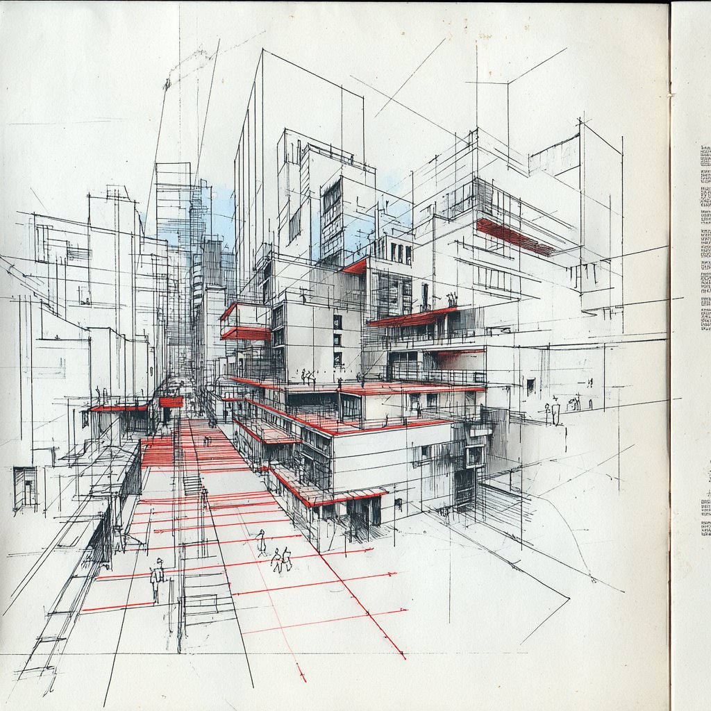 15秒电影级建筑可视化,活生生的速写本化为现实,优雅的技术插画,动态剪辑,无缝变形转场,真实物理效果,建筑纪录片美学,纸张质感保留,电影级镜头运动。 0–2秒 镜头滑过建筑师的速…