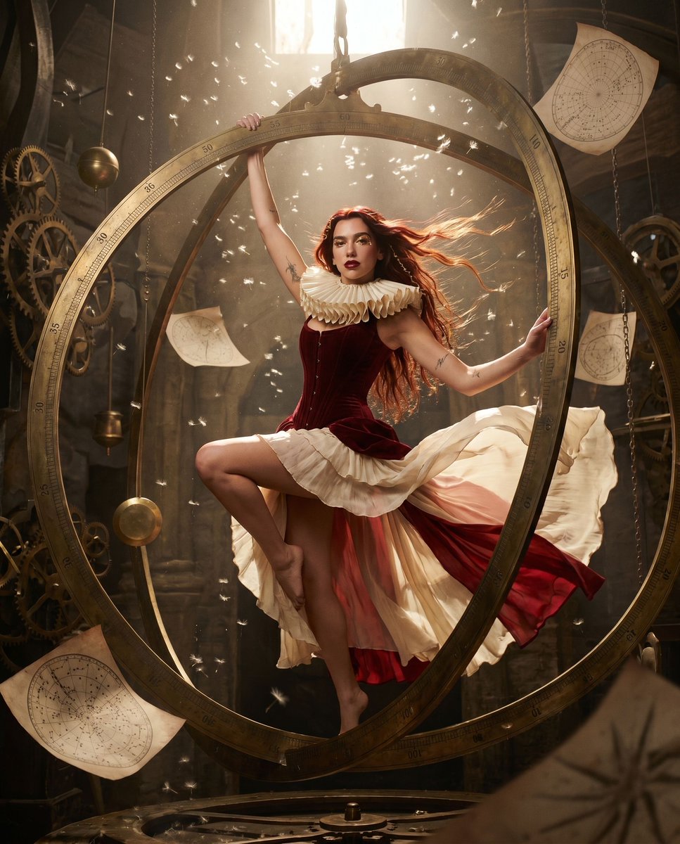 { "vibe_title_en": "Mechanical Dreams Where Time Hangs Suspended", "master_prompt": "The…