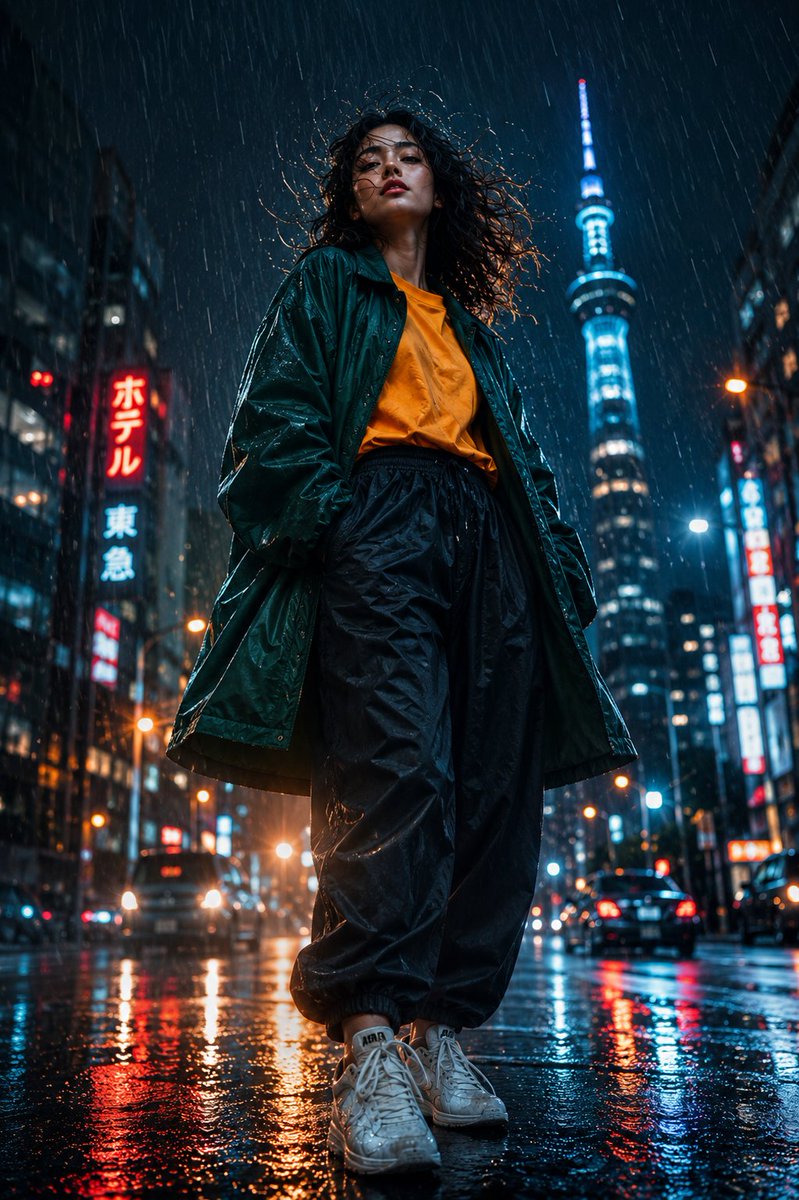 她走过混乱,仿佛这座城市归她所有。 GPT image 2 on @SocialSight 提示词 - 超写实电影感时尚肖像,全身低角度街头摄影:一位自信的年轻女子在黄金时段走过…