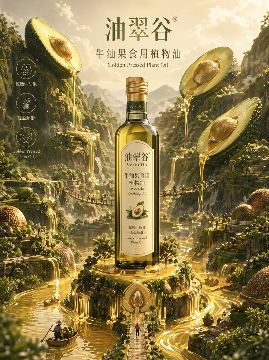 GPT- image 2 提示词👇 超现实奢华广告艺术作品，以一款高端牛奶香氛沐浴乳瓶作为宁静奶油质感养生世界的发光核心。品牌名称：牧白泉 / Lait Spring。瓶身产品名…