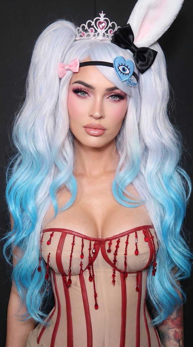 "subject": { "Brunette lookalike", "body_type": "沙漏型身材,丰满胸部", }, "hair": { "base_color"…