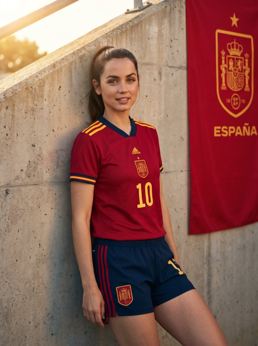 为备战足球赛的明星们加油打气 ⚽ 🇺🇸 西德尼·斯威尼 🇪🇸 安娜·德·阿玛斯 🇦🇺 玛格特·罗比 🇧🇷 珍娜·奥尔特加 通过 @ImagineArt_X 使用 Nano Ban…