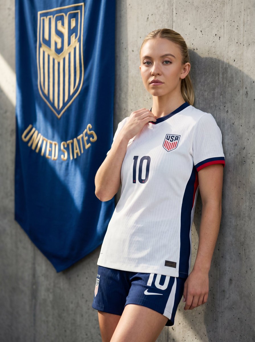 为备战足球赛的明星们加油打气 ⚽ 🇺🇸 西德尼·斯威尼 🇪🇸 安娜·德·阿玛斯 🇦🇺 玛格特·罗比 🇧🇷 珍娜·奥尔特加 通过 @ImagineArt_X 使用 Nano Ban…
