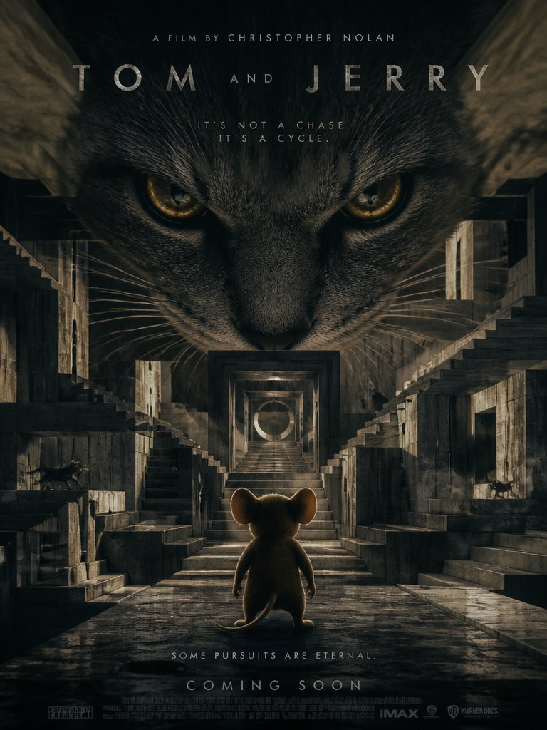 提示分享 - GPT Image 2.0 如果《猫和老鼠》由 Christopher Nolan 执导会怎样？ @ImagineArt_X @imagineart_creo 将《…