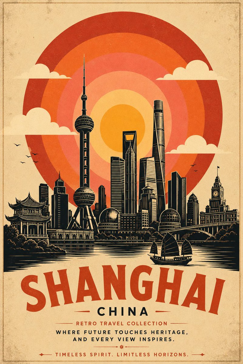 为 [DESTINATION]（目的地）制作一张高端复古旅行海报，采用永恒的中世纪现代图形设计风格。 设计一个简洁、极简的矢量插画，使用大胆的几何形状、清晰的边缘和平面色彩。以简…