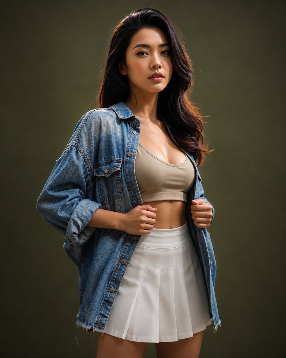 一幅令人惊艳的超写实8K人像肖像，描绘一位美丽的年轻亚洲女性，脸部与参考图像完全一致，五官、比例、皮肤纹理、眼睛形状与颜色、鼻子、饱满的嘴唇、眉毛、下颌线和表情完全相同——绝不改…