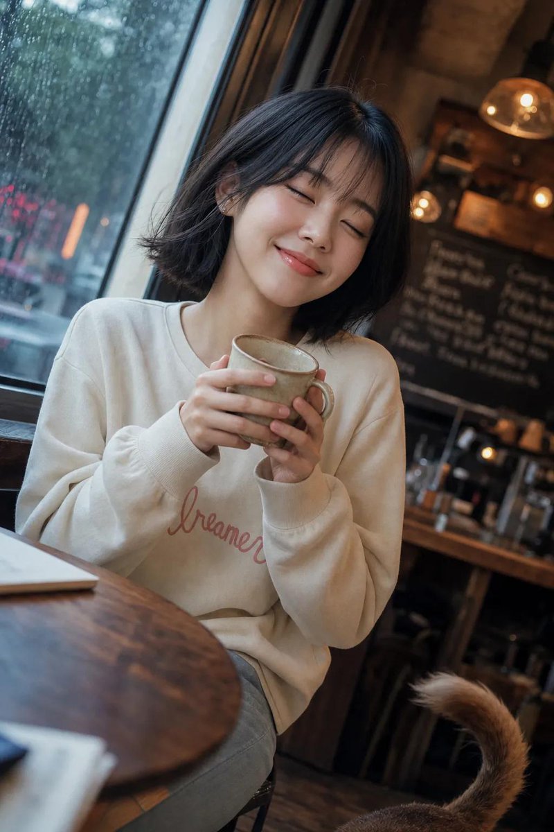 使用哈苏 X2D 100C 搭配 XCD 90mm f/2.5 镜头拍摄的高品质专业人像。一位美丽的年轻东亚女性,留着自然的深棕色长卷发,发型呈柔和蓬松的大波浪卷,站在一间明亮、…