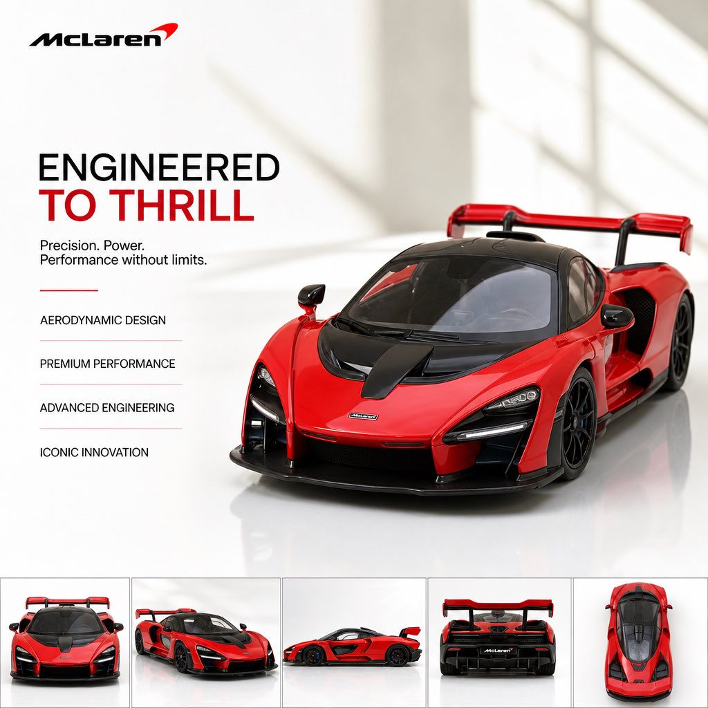 UNIVERSAL FMCG PRODUCT HERO AD MASTER (McLearn sports red car latest MODEL)PROMPT™ V2.0 R…