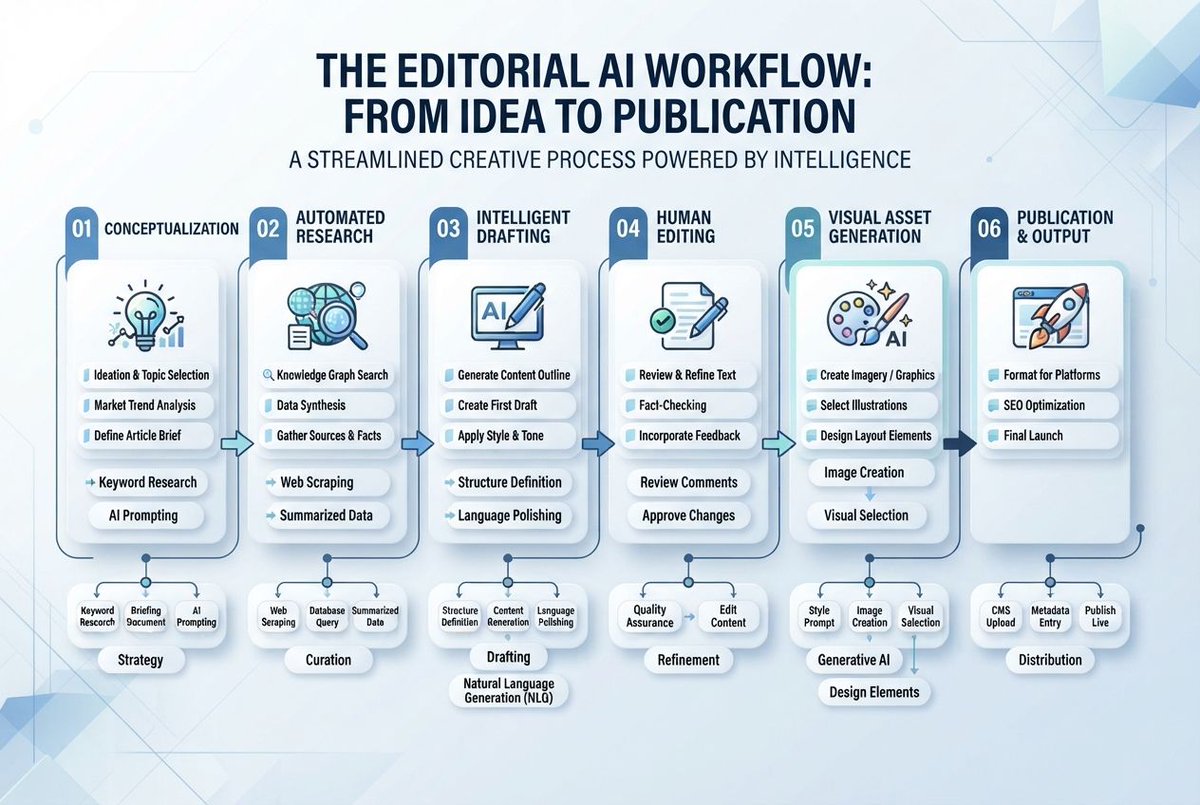 “AI 工作流速查表,整洁的图标,编号步骤,蓝白配色,网页文章标题图”。很想看看你的版本。https://t.co/c1XCaHu8Yk