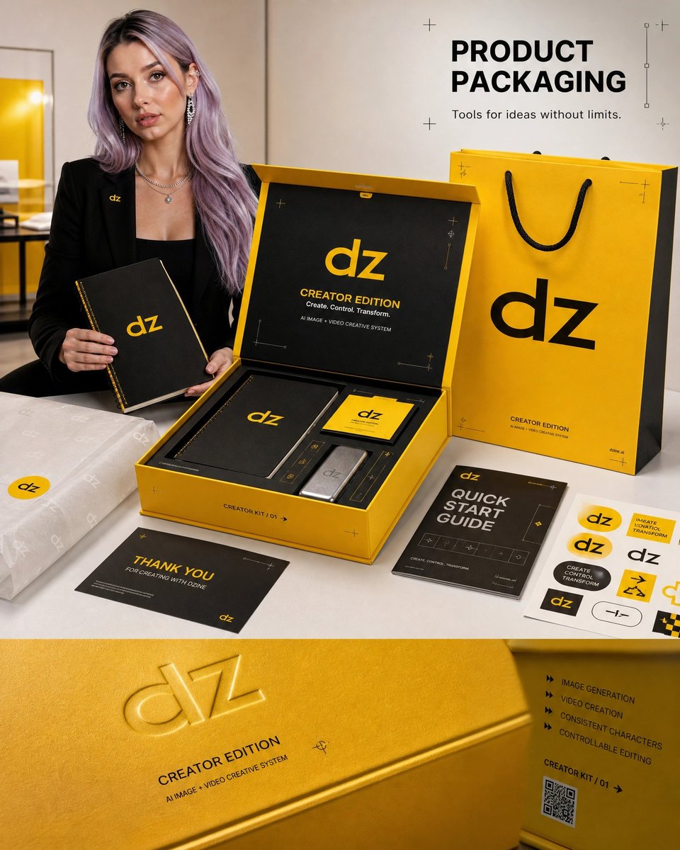从提示词到高端包装概念。 我在 @dzine_ai 中使用 GPT Image 2 创建了这个产品包装样机(PRODUCT PACKAGING MOCKUP),结合了品牌参考、自…