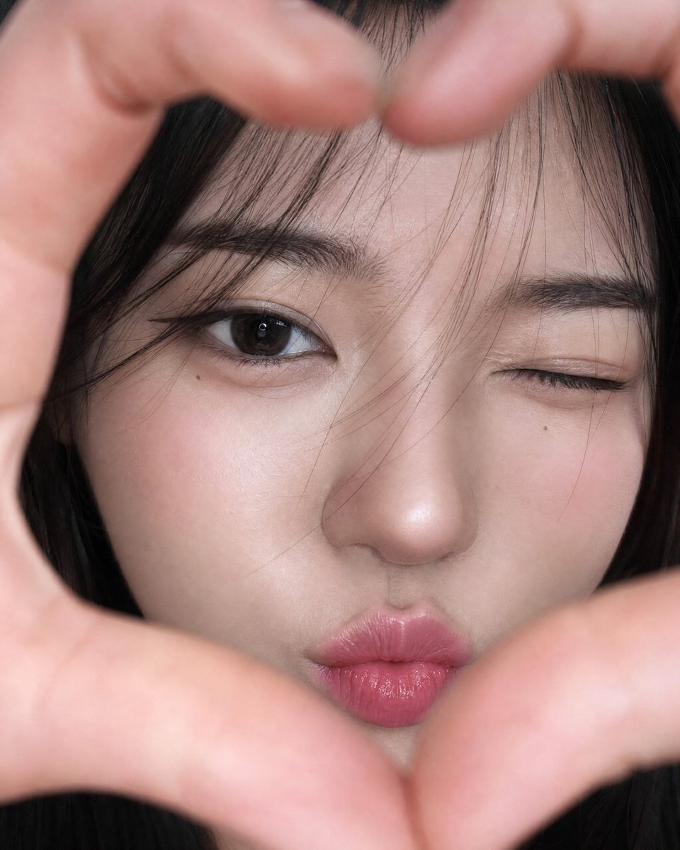 { "aspect_ratio": "4:5", "subject": "成年东亚女性", "style": "照片写实风格,柔和俏皮的 selfie 自拍,胶片般的柔润感"…