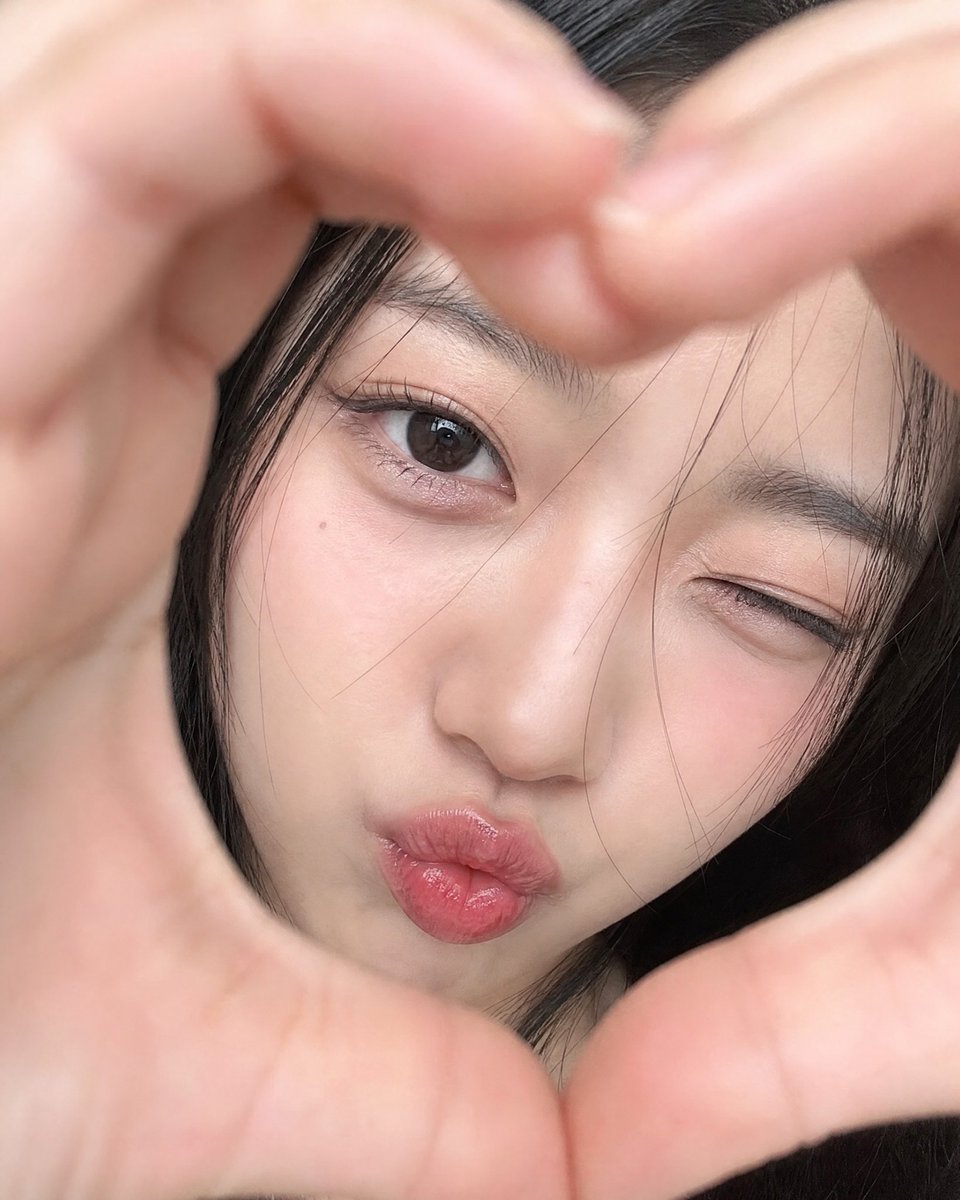 { "aspect_ratio": "4:5", "subject": "成年东亚女性", "style": "照片写实风格,柔和俏皮的 selfie 自拍,胶片般的柔润感"…