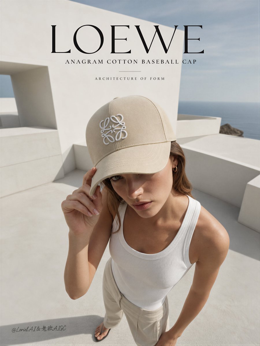 廉价的棒球帽,伪造的 Loewe 标志,刺绣错误,帽型结构扭曲,塑料感面料,杂乱的建筑,混乱的屋顶,拥挤的场景,面部细节不足,糟糕的人体结构,扭曲的手部,多余的手指,网红美学,浑…