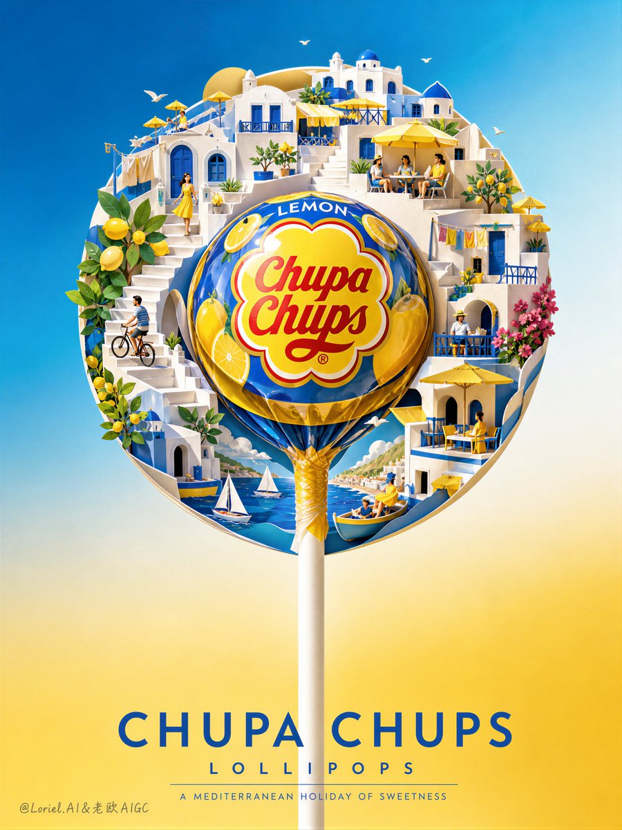 凌乱拼贴画、廉价手工质感、假糖果形状、错误的 Chupa Chups（珍宝珠）品牌标识、低细节纸边、杂乱背景、多个棒棒糖、扭曲棒身、浑浊阴影、黑色斑点、噪点密布的暗区、卡通渲染、…