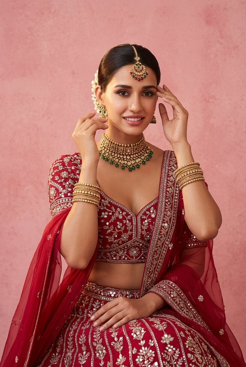 婚纱造型氛围 Sydney Sweeney、Kiara Advani 对比 Disha Patni 通过 Hailuo 使用 Nano Banana pro 工作室中景人像摄影…