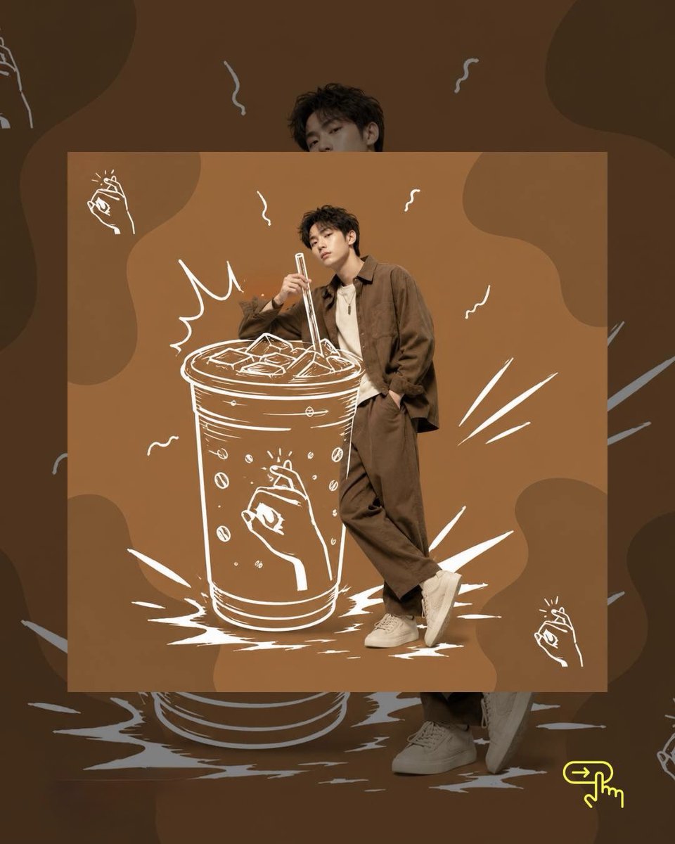 为[BRAND NAME]打造一个混合媒介营销活动，以[HERO COLOR]为主色调，画幅比例为1:1。 使用纯色[HERO COLOR]作为背景，加入3–4个色调更深的自然形…