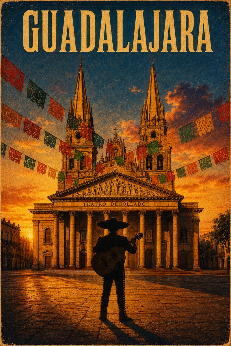 瓜达拉哈拉,就像一部从未被拍摄的影片 龙舌兰、mariachi 和 cantera。剧本自然而然就写出来了。 你想用这种方式看到哪座城市? gpt image 2。 提示词 👇…