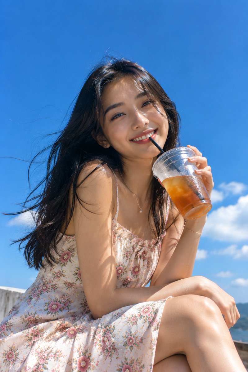 创作一张超写实的抓拍生活人像肖像，主体是一位美丽动人的18岁印尼女性，拥有白皙偏暖色调的肌肤、清新自然的妆容、轮廓分明的眉毛、细腻的眼线、纤长卷翘的睫毛，以及…