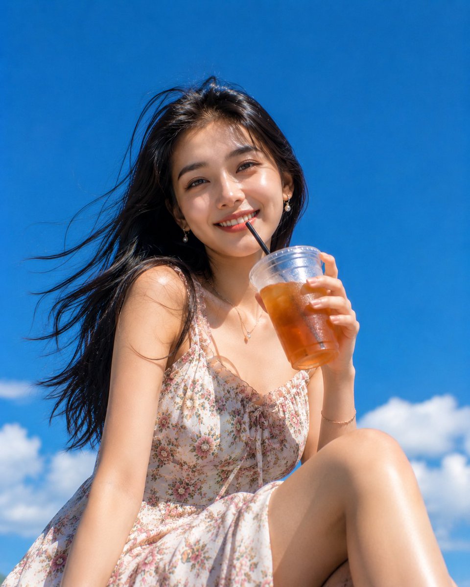 创作一张超写实的抓拍生活人像肖像，主体是一位美丽动人的18岁印尼女性，拥有白皙偏暖色调的肌肤、清新自然的妆容、轮廓分明的眉毛、细腻的眼线、纤长卷翘的睫毛，以及水润的裸色唇彩。她拥…