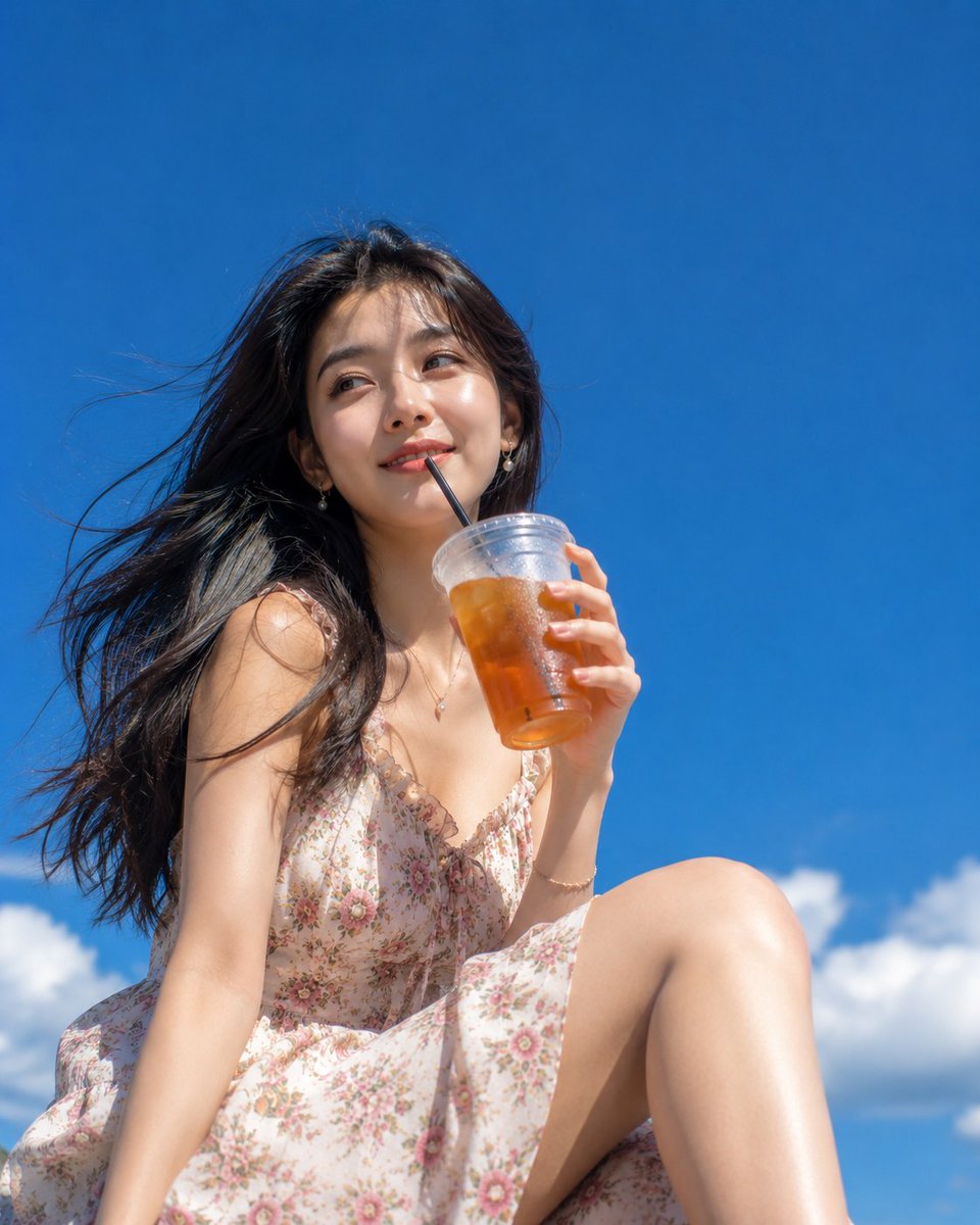 创作一张超写实的抓拍生活人像肖像，主体是一位美丽动人的18岁印尼女性，拥有白皙偏暖色调的肌肤、清新自然的妆容、轮廓分明的眉毛、细腻的眼线、纤长卷翘的睫毛，以及水润的裸色唇彩。她拥…