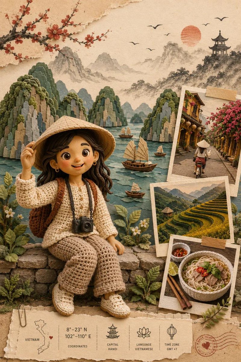 竖版 2:3 Instagram 旅游海报，[LOCATION]（地点），系列可收藏的手工旅行艺术作品之一。画面中任何位置均不得出现标题、主标题、口号或说明文字。 风格：手工立体…