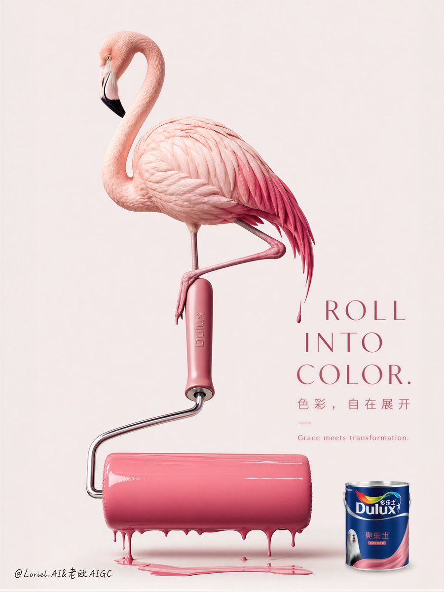 卡通动物,涂抹脏乱,背景杂乱,廉价广告风,笔触细节低,平面油漆质感,爬行动物解剖结构不真实,道具过多,字体粗糙,Dulux 多乐士品牌存在感薄弱,构图幼稚