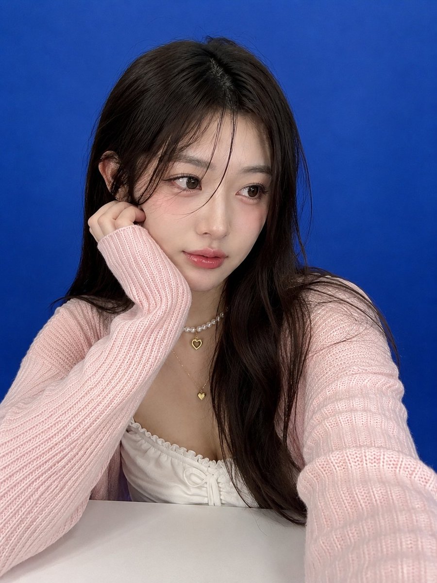 超写实智能手机自拍，真正用现代手机拍摄，而非单反或AI渲染。一位美丽的年轻东亚女性，拥有白皙瓷器般肌肤，丝滑深棕色长发自然垂落在肩头，柔和蓬松的碎发修饰脸型，大而富有表现力的棕色…