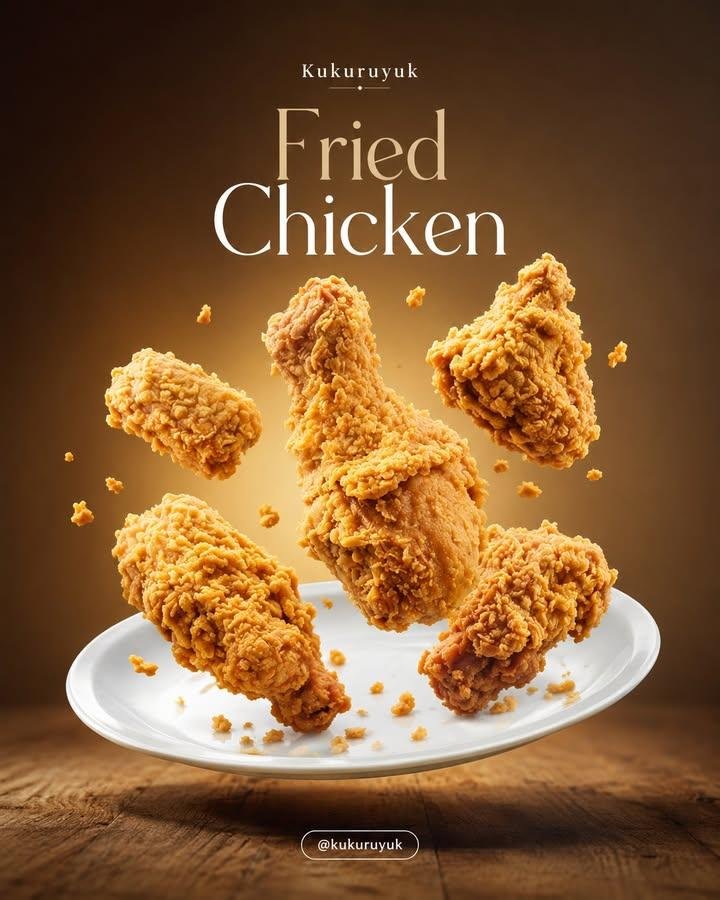 以上传的图片作为主要参考，保留确切的食品或饮料及其原始外观、质感、颜色、食材与摆盘风格。创建一个高级的4:5垂直悬浮食物广告画面，让产品优雅地漂浮在一个精致的…
