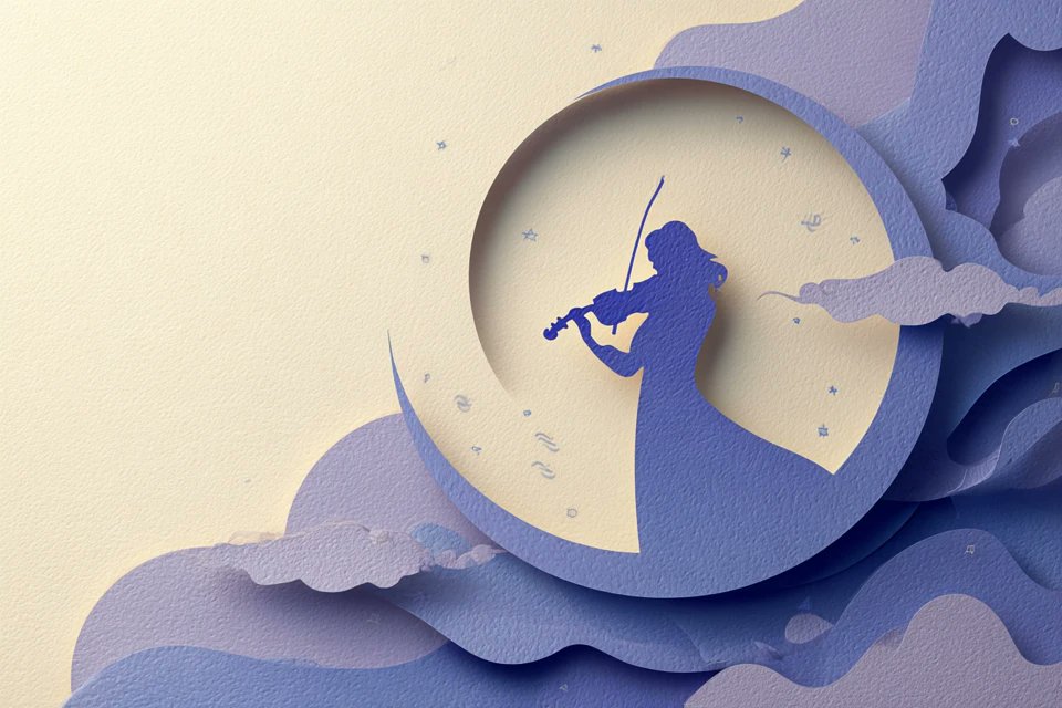 分层剪纸插画风格的[subject]，由柔和的[color1]和[color2]重叠形状构成，带有手工制作的纹理，层与层之间有细腻的阴影，干净的矢量边缘，居中放置在哑光奶油色背景…