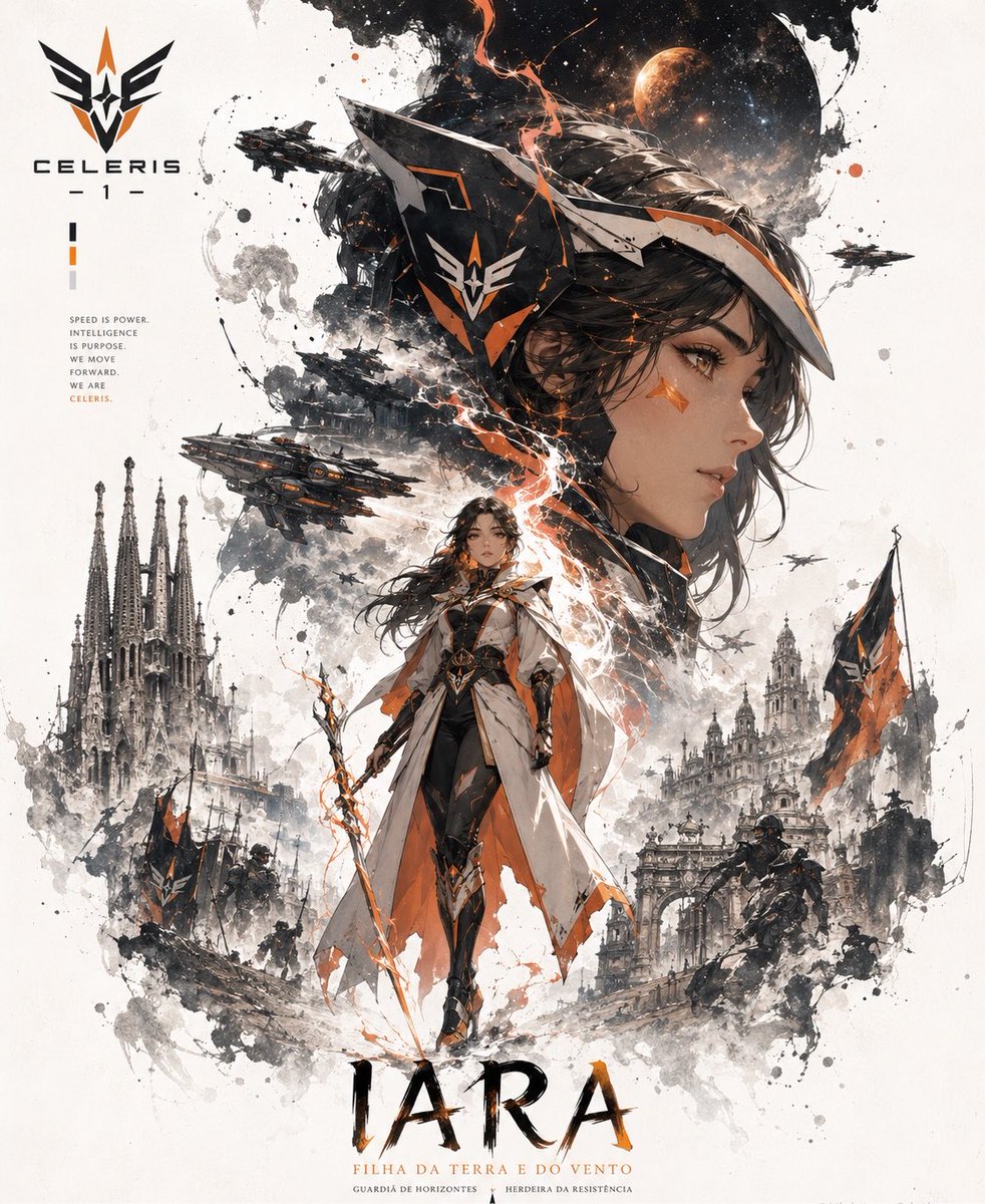 基于所提供的 Logo,创作一张"宣传海报",主角为动漫风格的女性角色,需保持该 Logo 的身份特征与视觉调性,采用竖向构图(4:5 比例)。尊重所提及国家的主要民族特征与肤色…
