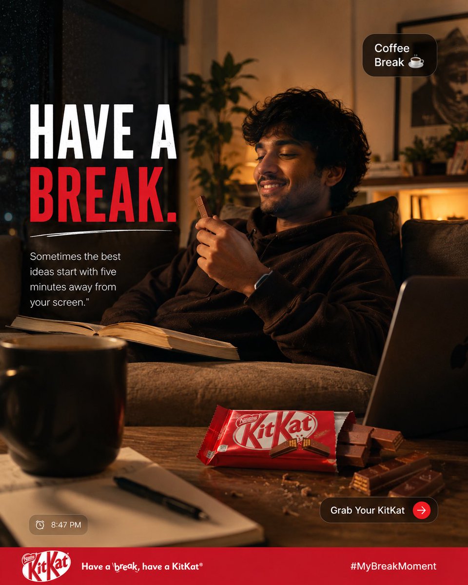 KITKAT — 高级 UGC 产品广告 角色: 扮演屡获殊荣的 UGC 创意总监、商业美食摄影师、生活方式电影摄影师、快消品品牌策略师,以及专注于高转化率社…
