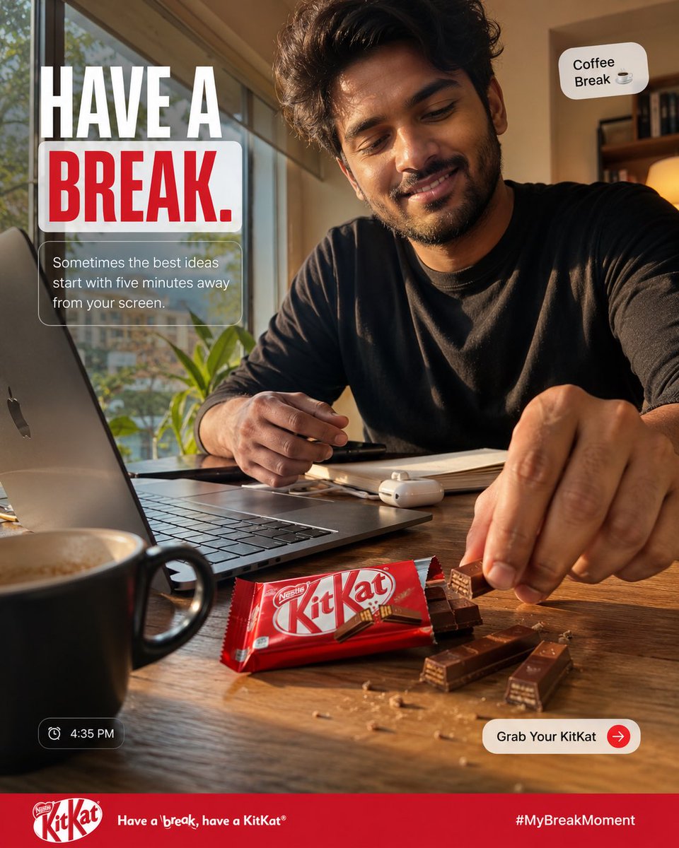 KITKAT — 高级 UGC 产品广告 角色: 扮演屡获殊荣的 UGC 创意总监、商业美食摄影师、生活方式电影摄影师、快消品品牌策略师,以及专注于高转化率社交媒体活动的 Met…