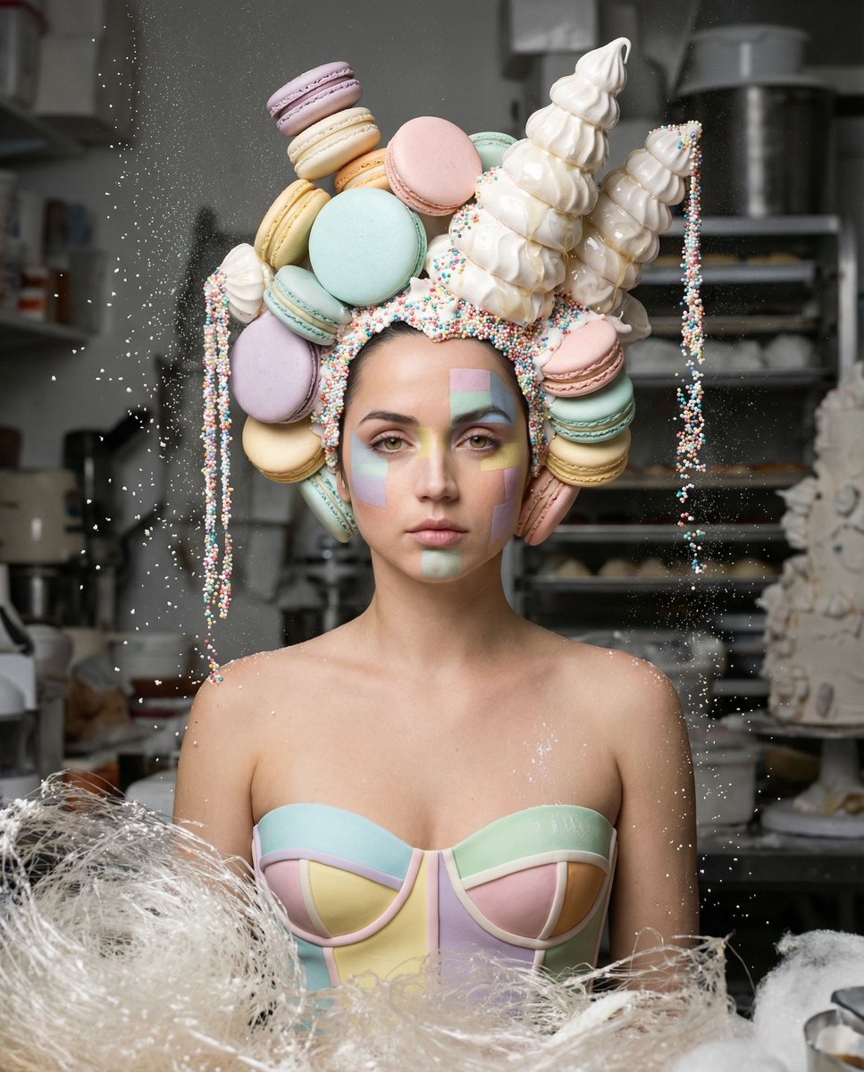 { "vibe_title_en": "Haute Confection", "master_prompt": "一张超写实的、中画幅的时尚编辑级人物肖像,主…