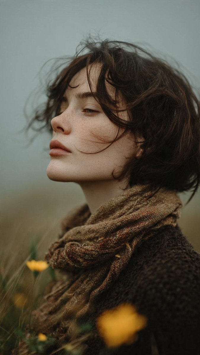 GPT image 2 on Chatgpt Prompt 1 – Windy Meadow Portrait(风中草甸肖像) 超写实电影级艺术肖像:一位年轻…
