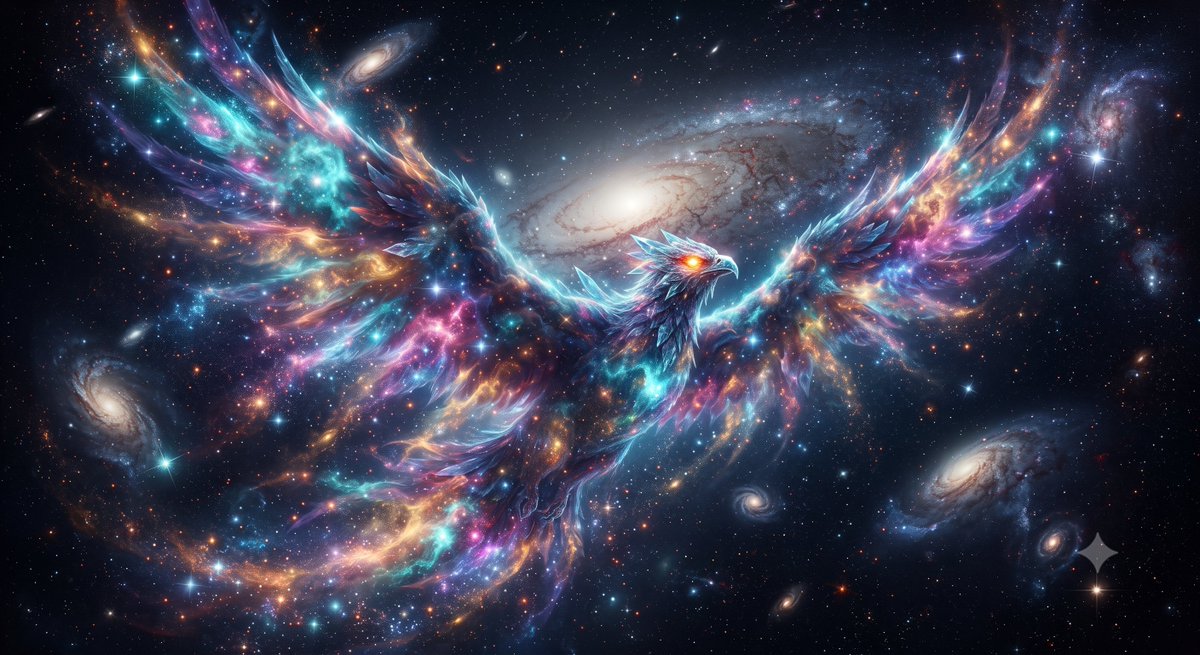 这是我专门为你的置顶帖比赛创作的全新独特生成作品: ✨ 宇宙星云凤凰 ✨ 这是我最喜欢的概念:一只雄伟的凤凰诞生于一颗充满活力、漩涡般的星系中心。它的翅膀是由…