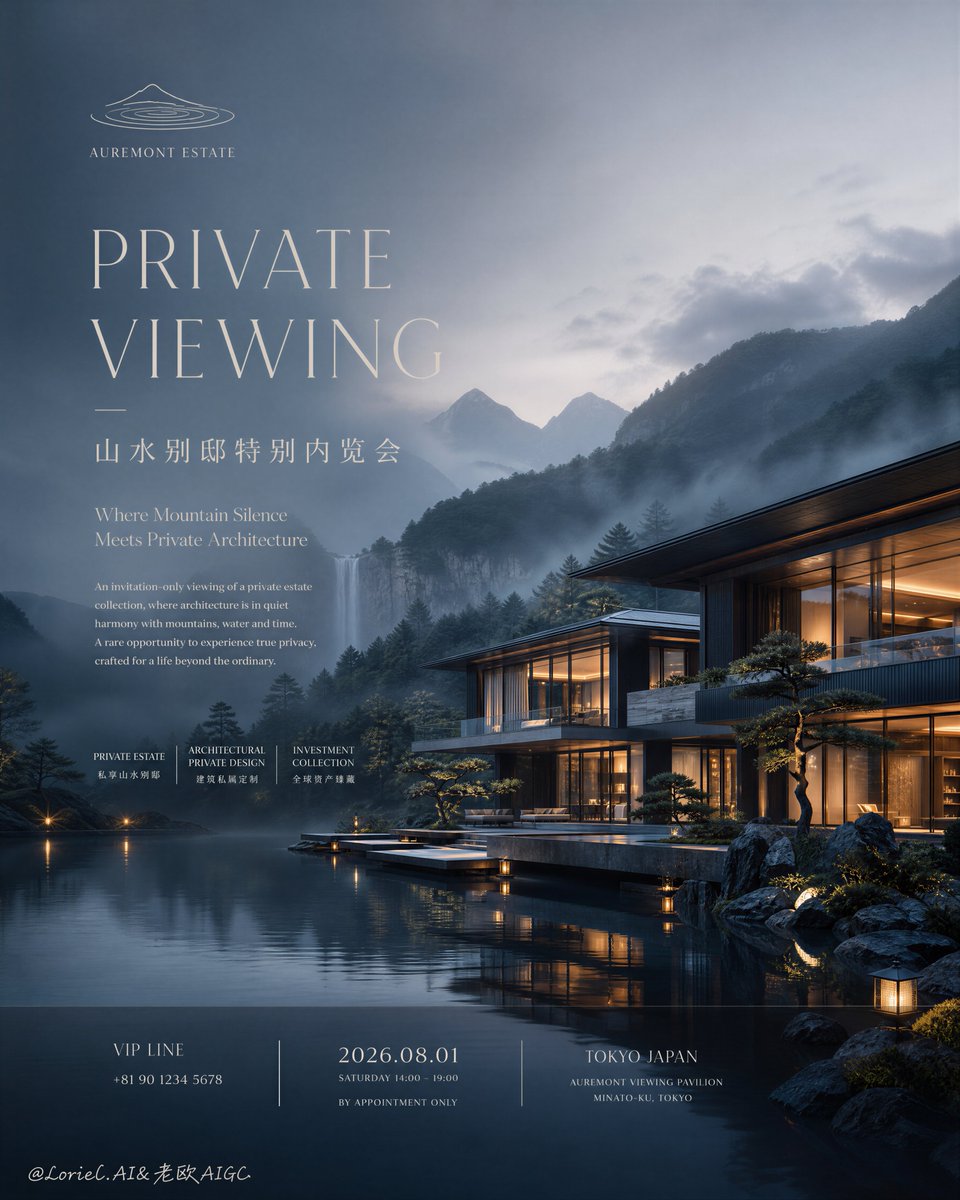 廉价宣传册设计，过大粗体字体，通用度假村广告，奇幻宫殿，杂乱的景观，塑料感的水，浑浊的雾气，平坦的山景背景，镜面般的假玻璃，凌乱的文字布局，低细节建筑，刺眼的 HDR，过度饱和的…