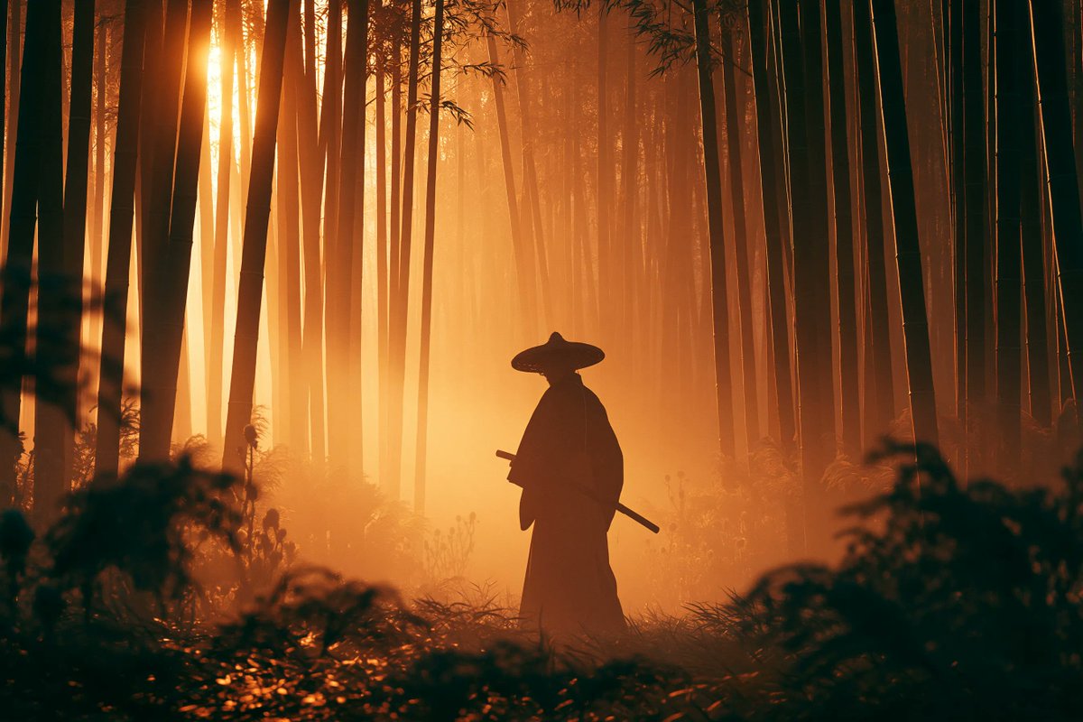 [SUBJECT] 矗立于广袤的 [ENVIRONMENT] 中，被 [LIGHT COLOR] 的光线强烈地逆光勾勒。雾气在场景中飘散，营造出纵深与宏大感。柔和的景深、电影感构…