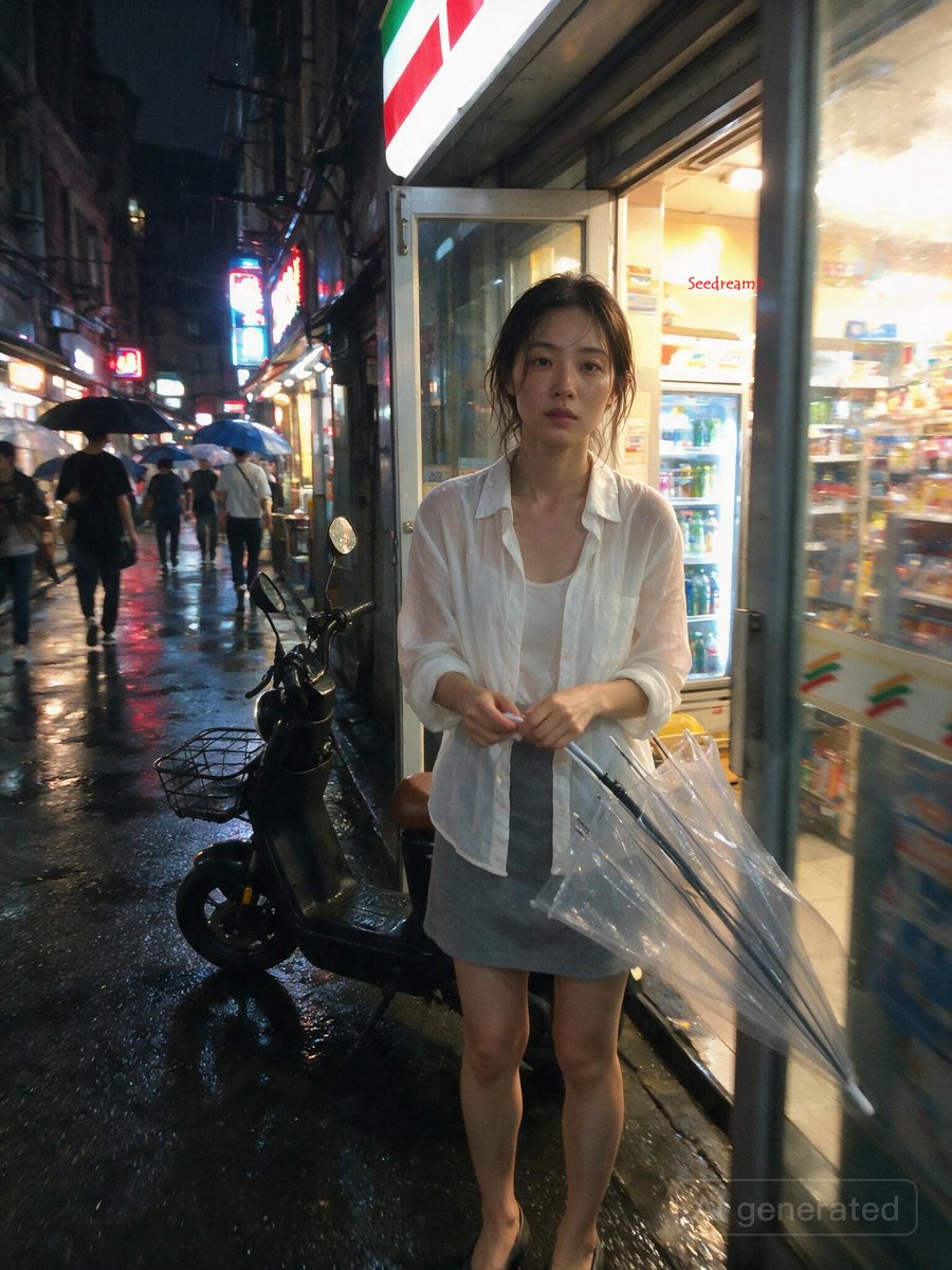 3:4,iPhone 17 后置摄像头搭配 35mm 镜头,抓拍真实生活随拍。 主体:26 岁的纤细中国女性,自然随性的发型,简单的内搭外披一件白色薄衬衫,灰…